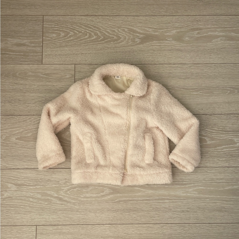 SHEIN Girl Teddy Moto Coat